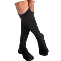 Cotton Comfort Calf, 3040, Medium, Long, Closed, Black Mist