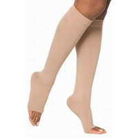 Natural Rubber KneeHigh Stockings, 4050, XLrg, Full, Long, Open Toe, Beige