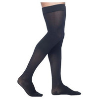 Midtown Microfiber ThighHigh with GripTop, 3040, Small, Short, Closed, Black