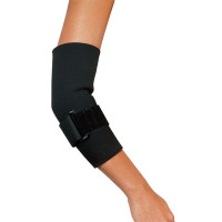 Leader Neoprene Tennis Elbow with Strap, Black, Small