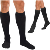CoreSpun by Therafirm Moderate Support Socks, 2030 mmHg Compression, Unisex, Black, Large
