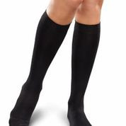 Ease by Therafirm Women's Opaque KneeHigh Support Socks, 2030 mmHg, Closed Toe, Black, Small Long