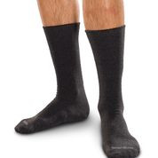 SmartKnit Seamless Diabetic Crew Socks with XSTATIC LatexFree Materials, Black, Small