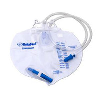 ReliaMed Standard Vented Drainage Bag with Double Hanger AntiReflux Valve 2,000 mL