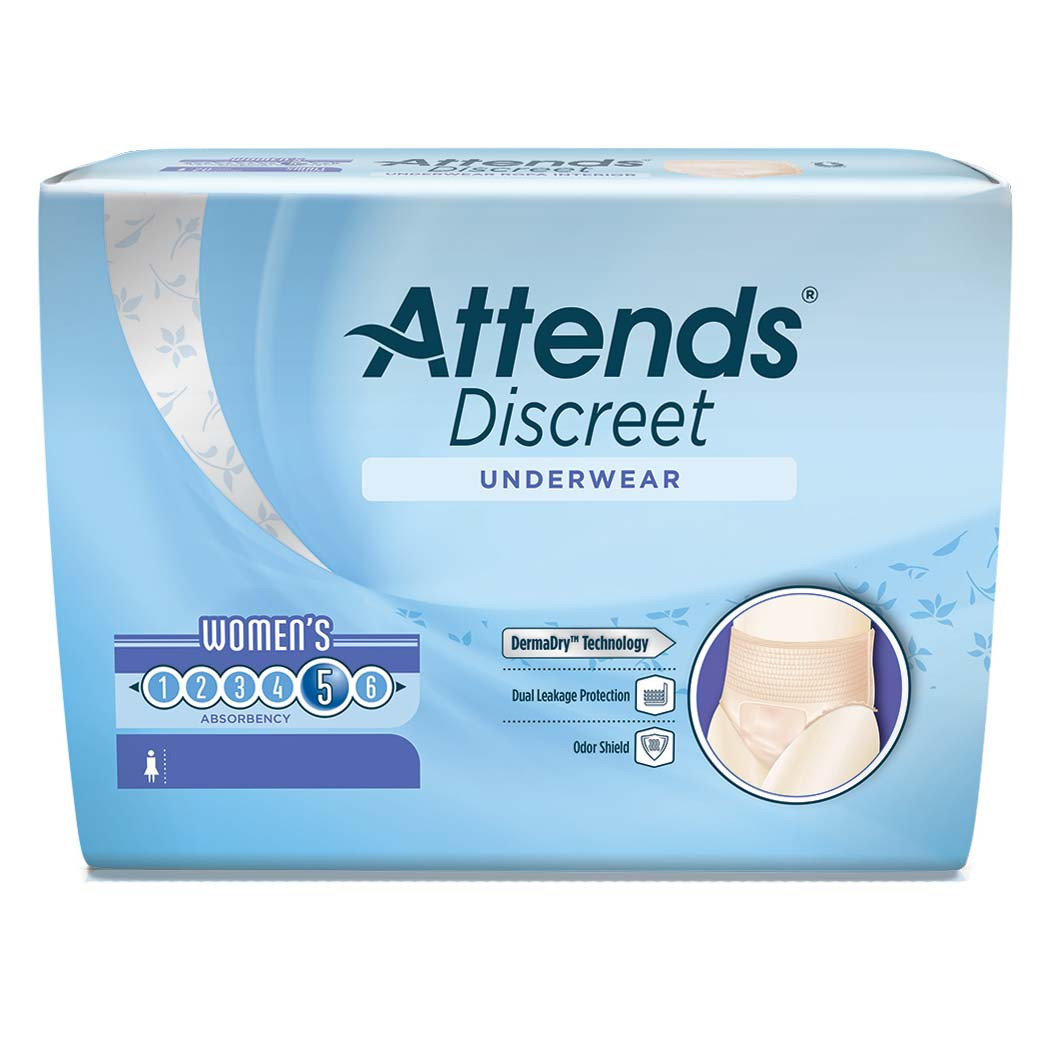 Attends Discreet Underwear, Women's Medium Size 8-14 48ADUF20-Pack(age) -  MAR-J Medical Supply, Inc.