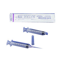 Monoject SoftPack Syringe with Hypodermic Needle 22G x 1-1/2", 6 mL (100 count)  61622112-Pack(age)