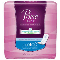 Depend Poise Moderate Pads Regular Length 10.1"  6919564-Pack(age)