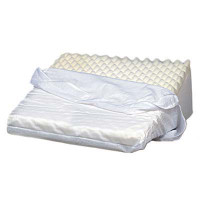 Convoluted Foam Bed Wedge,White Cover,10"X24"X24"  6455580991900-Pack(age)