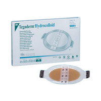 Tegaderm Hydrocolloid Dressing with Outer Clear Adhesive 5-1/8" x 6" Oval  8890003-Each