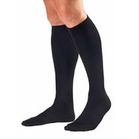 Men's Knee-High Ribbed Compression Socks Large Full Calf, Black  BI115296-Each