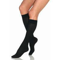 Knee-High Firm Opaque Compression Stockings Large Full Calf, Black  BI115364-Each