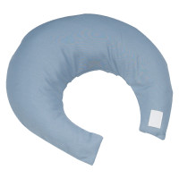 Comfy Crescent Pillow with Blue Satin Zippered Cover  HFNC6310-Case