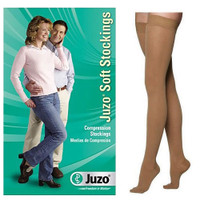 Juzo Soft Thigh-High with Silicone Border, 30-40, Full Foot, Short, Beige, Size 3  JU2002AGFFSBSH143-Pack(age)