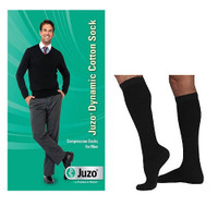 Juzo Dynamic Cotton for Men Knee-High, 20-30, Full Foot, Black, Size 4  JU3521ADFF104-Pack(age)