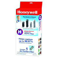 Honeywell HRF-D1 Universal True HEPA Replacement Filter, Black/White, Microscopic Allergens  KAZHRFH1-Case