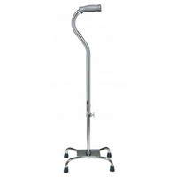 Lumex Low Profile Quad Cane with Small Base, Silver  LS6141A-Each