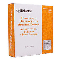 ReliaMed Sterile Latex-Free Foam Island Dressing with Adhesive Border 5 x 5" with 3" x 3" Pad  ZDF55B-Each"