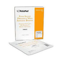 ReliaMed Sterile Latex-Free Foam Island Dressing with Adhesive Border 6 x 6" with 4" x 4" Pad  ZDF66B-Box"