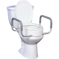 Premium Raised Toilet Seat with Removable Arms 17" Seat, White  FG12402-Case