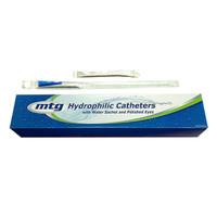 MTG Hydrophilic Straight Tip Male Intermittent Catheter, 14 Fr, 16" Vinyl Catheter with Sterile Water Sachet and Handling Sleeve  NB81114-Each