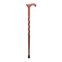 Twisted Oak Cane, Red, Derby Handle, 34"  6450230000051-Each