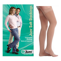 Juzo Soft Thigh-High with Silicone Border, 20-30, Open, Beige, Size 5  JU2001AGSB145-Each