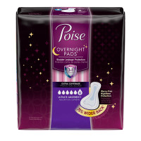 Poise Overnight Incontinence Pads, Ultimate Absorbency, Extra Coverage,  6946995-Case