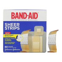 Band-Aid Sheer Strip Adhesive Bandage, Assorted 80 Count  53117134-Box