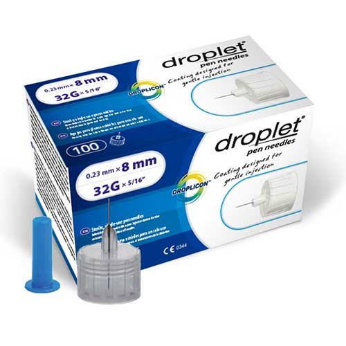 Droplet Pen Needle 32G (0.23mm) x 8mm (100 count) HT8312Box MARJ