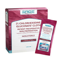 2% Chlorhexidine Gluconate Cloth, 7.5" x 7.5"  TO9705-Pack(age)