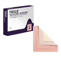 TIELLE Silicone Border Hydropolymer Foam Dressing, 7" x 7"  53TLSB1717EN-Each