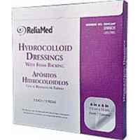 ReliaMed Sterile Latex-Free Hydrocolloid Dressing with Foam Back 6" x 6"  ZDHC66F-Each
