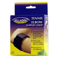 Bell-Horn Tennis Elbow Support Strap, Universal, Up to 17-1/2" Forearm, Black  DJ194-Each