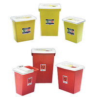 SharpSafety Chemotherapy Sharps Container, PGII, Hinged Lid, Yellow 8 Gallon  688985PG2-Case