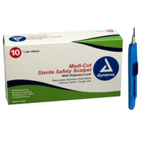 Medi-Cut Safety Scalpel #15, Sterile Steel Blade  DX4165-Each