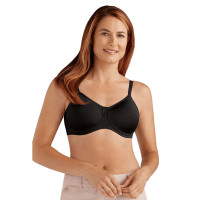 Amoena Lara Wire-Free Bra, Soft Cup, Size 34C, Black Ref# 5267534CBK  KU54151013-Each
