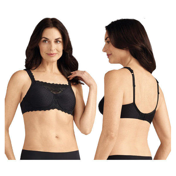 Amoena Dana Lace Camisole Wire-Free Bra, Soft Cup, Size 34AA, Black Ref#  5275034AABK KU54239310-Each - MAR-J Medical Supply, Inc.