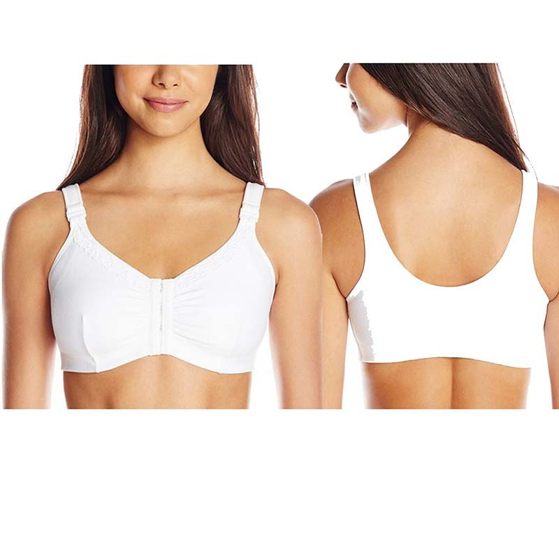 Amoena Hannah Wire-Free Post-Surgical Bra, Front Closure, XS, Size C/D  (28/30), White Ref# 52160XSCDWH KU56625303-Each - MAR-J Medical Supply, Inc.