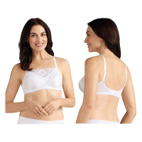 Amoena Dana Lace Camisole WireFree Bra, Soft Cup, Size 36C, White Ref#  5286236CWH