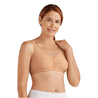 Amoena Frances Wire-Free Post-Surgical Bra, Front-Closure, Size A/B (48/50), 2XL, Nude Ref# 521282XABNU  KU56711381-Each