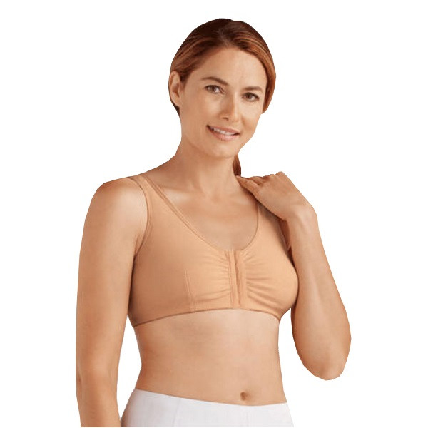 Amoena Frances Wire-Free Post-Surgical Bra, Front-Closure, Size C/D (48/50),  2XL, Nude Ref# 521282XCDNU KU56711383-Each - MAR-J Medical Supply, Inc.