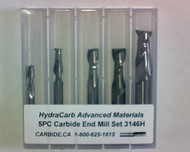 5 PC 3146H HydraCarb 2FL Carbide Square End Mill Set