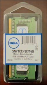 DELL LAPTOP /DESKTOPS ORIGINAL MEMORY 16GB (1X16GB) 3200MHZ NON ECC DDR4 1XR8 SDRAM 260-PIN SO-DIMM / MEMORIA ORIGINAL NEW DELL SNP1CXP8C/16G, AB371022
