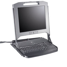 DELL 1U KVM / KMM CONSOLE WITH TOUCHPAD KEYBOARD AND 17 LCD, RAPID RAILS NEW DELL XT912, 310-9962