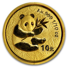 2000  1/10 oz. 10 Yuan   Frosted Ring    Gold Panda NGC MS69