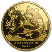 1987 Proof 1 oz. Medal   New York Expo Ultra Cameo   Gold Panda NGC PF68