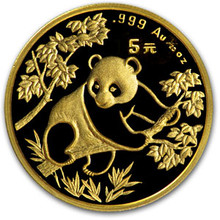 1992  1/20 oz. 5 Yuan   Small Date    Gold Panda NGC MS69