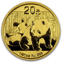 2010  1/20 oz. 20 Yuan       Gold Panda PCGS MS70
