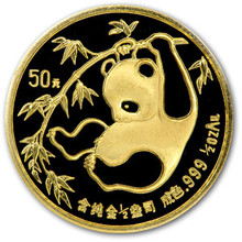 1985  1/2 oz. 50 Yuan       Gold Panda NGC MS69