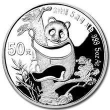 1987 Proof 5 oz. 50 Yuan   Ultra Cameo    Silver Panda NGC PF69